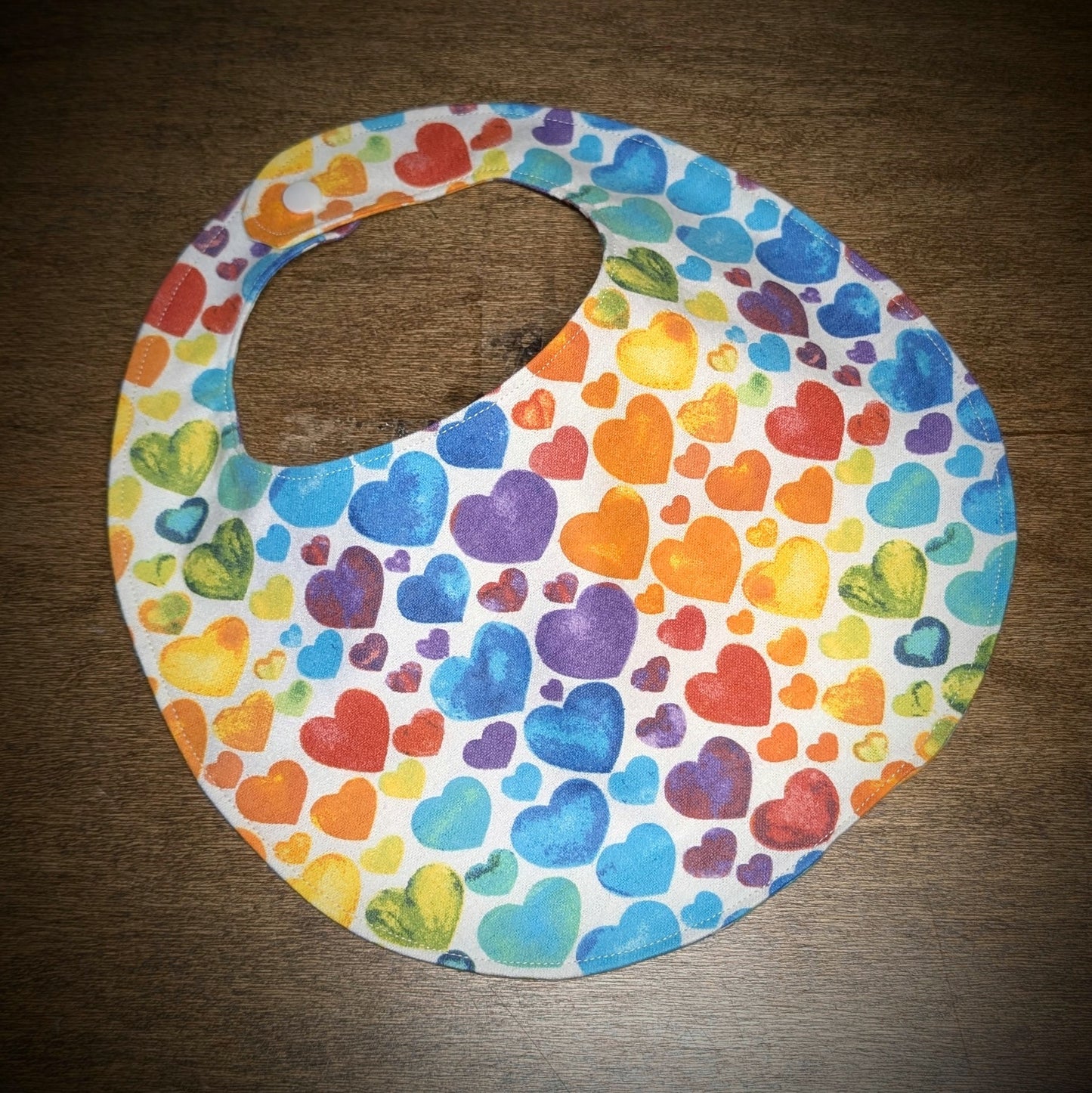 Rainbow Hearts - Baby Bib