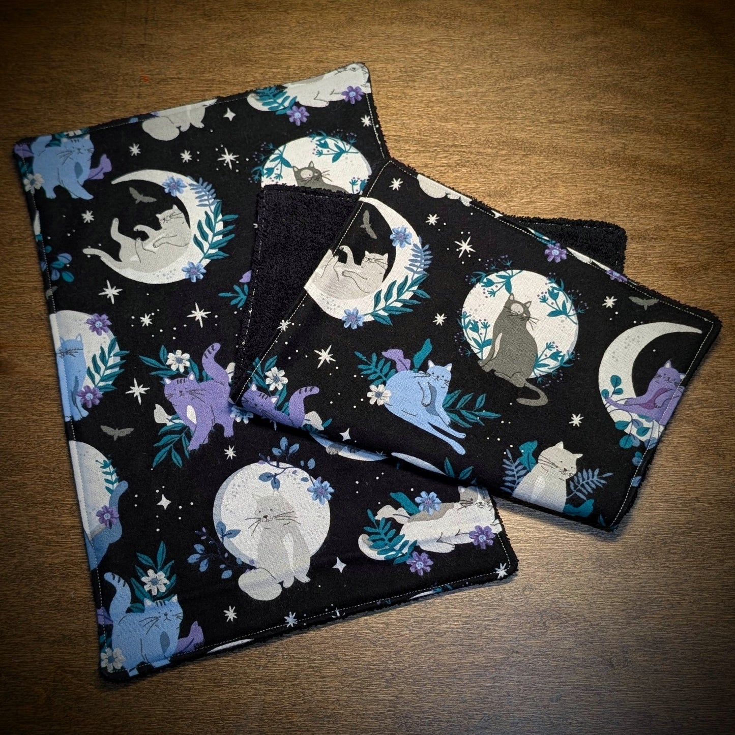 Moon Cats - Burp Cloth