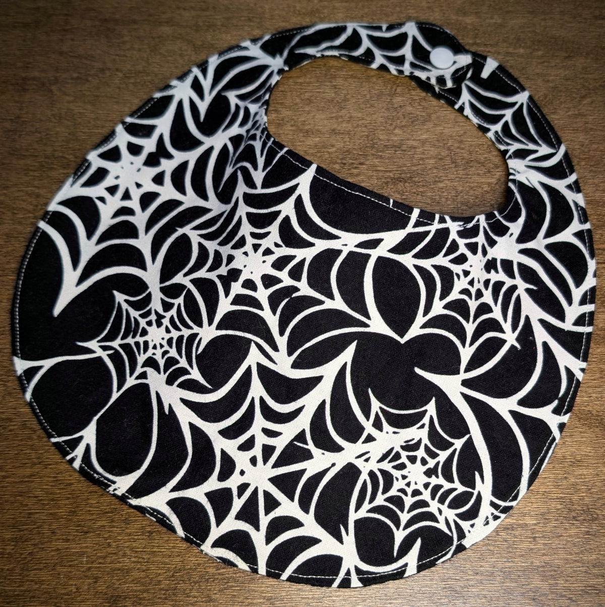 Spiderweb on Black - Baby Bib