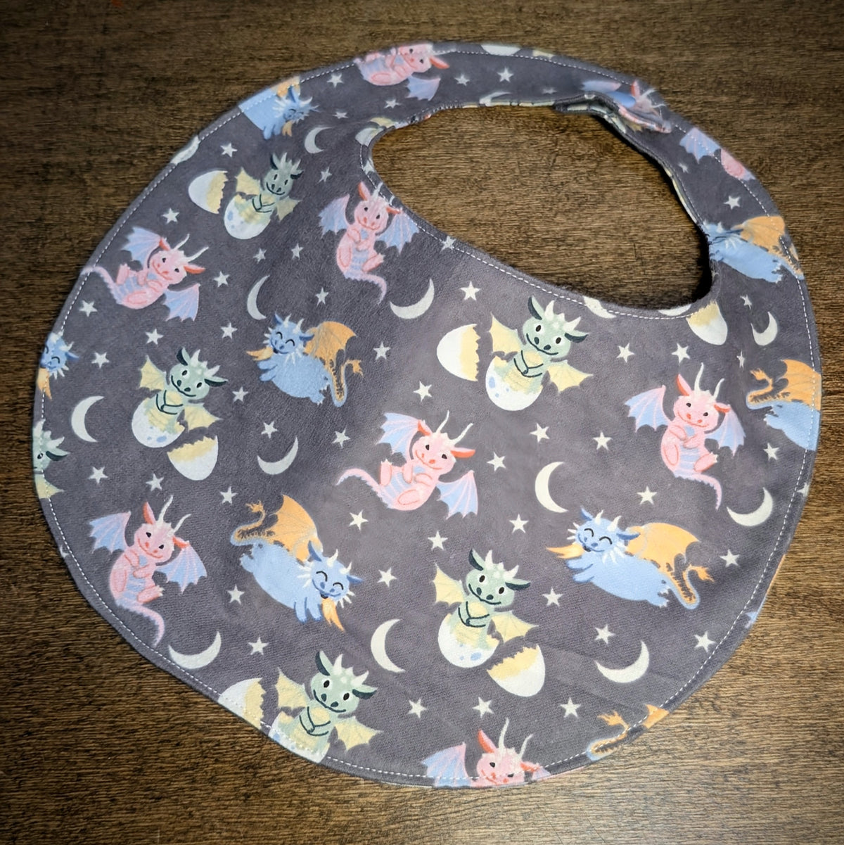 Dragons on Gray - Baby Bib