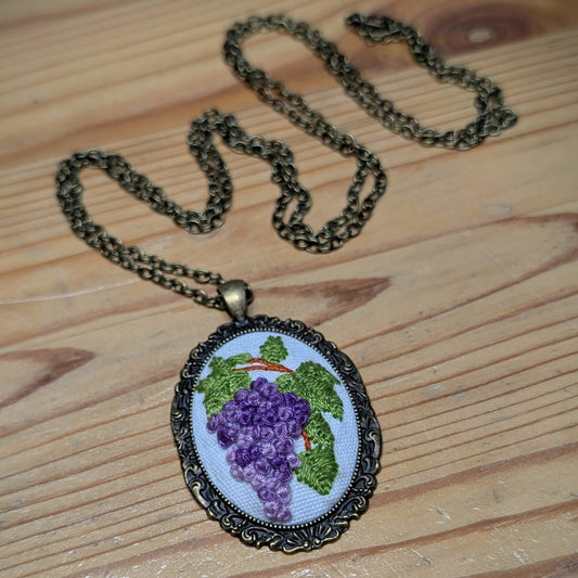 Hand Embroidered Pendant #1
