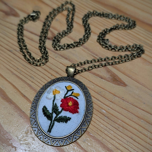 Hand Embroidered Pendant #5