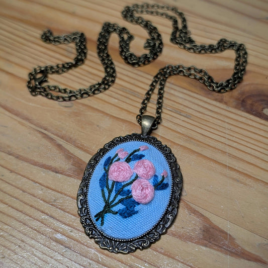 Hand Embroidered Pendant #7
