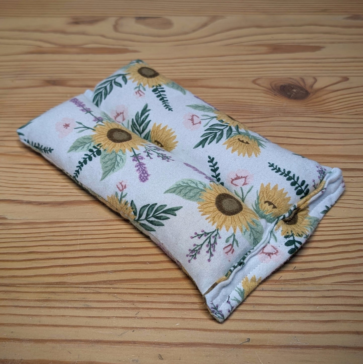 Sunflowers on White ~ Unscented Therapeutic Rice Bag - Face/Neck Size