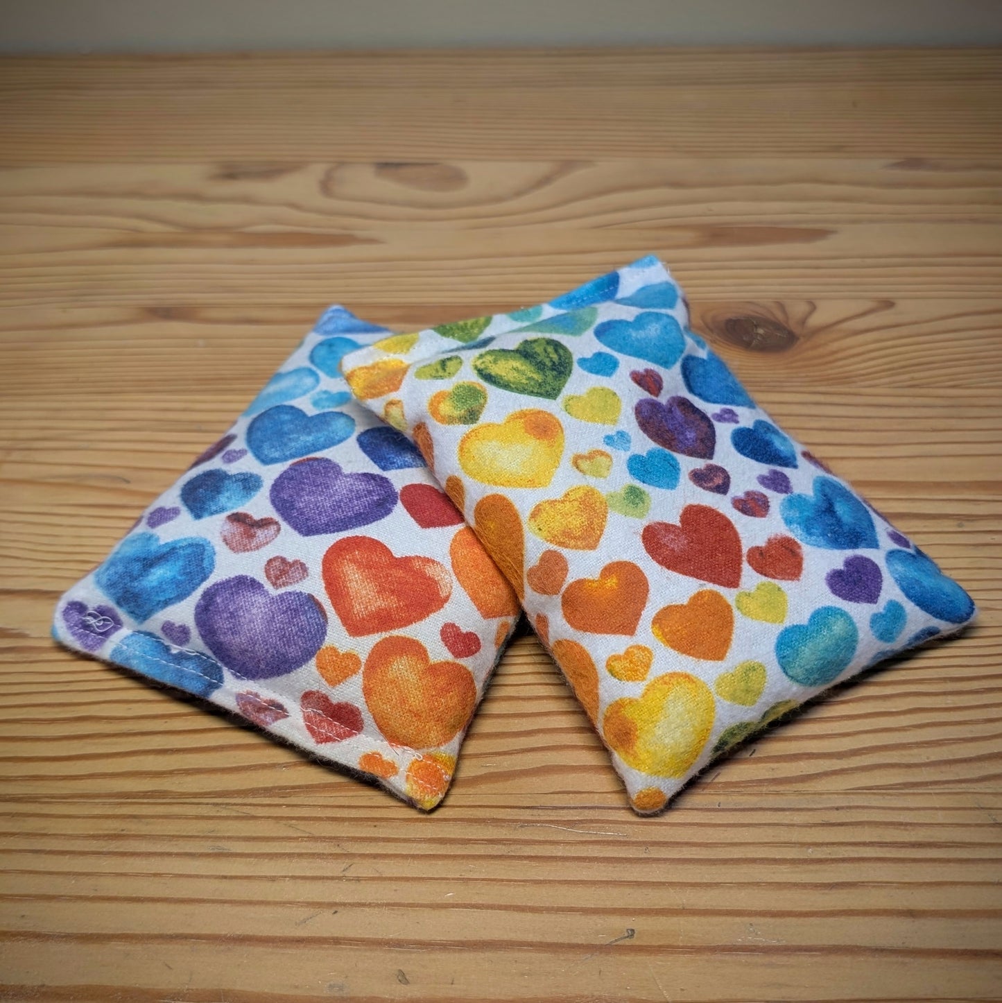 Rainbow Hearts ~ Unscented Therapeutic Rice Bag - BooBoo/Hand Size