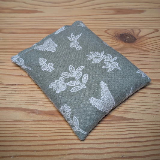 Green Floral ~ Unscented Therapeutic Rice Bag - BooBoo/Hand Size