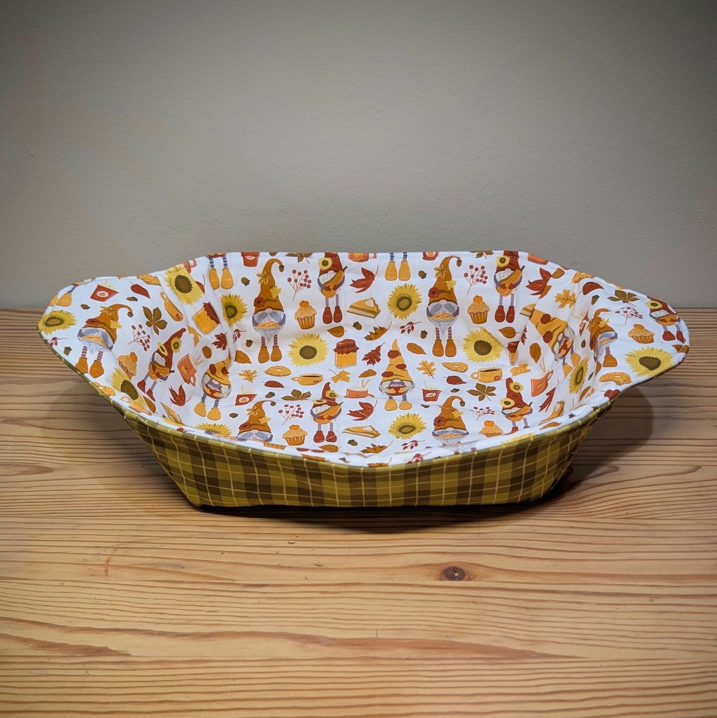 Fall Gnomes on Plaid - Loaf Pan Cozy