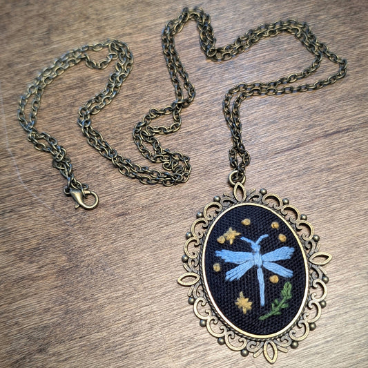 Hand Embroidered Pendant #12