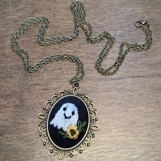 Hand Embroidered Pendant #14