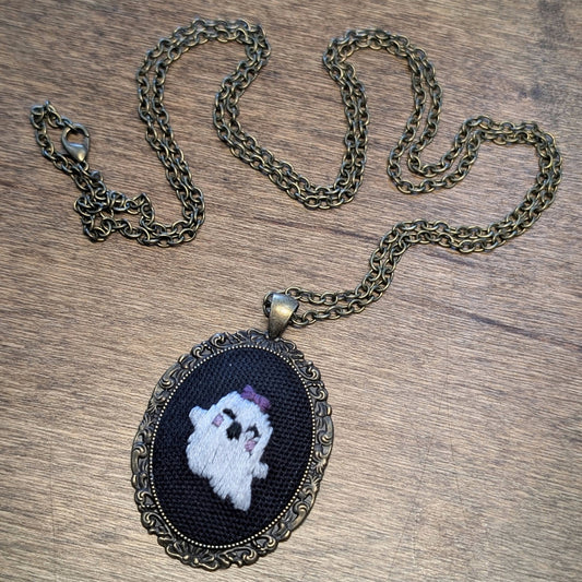 Hand Embroidered Pendant #15
