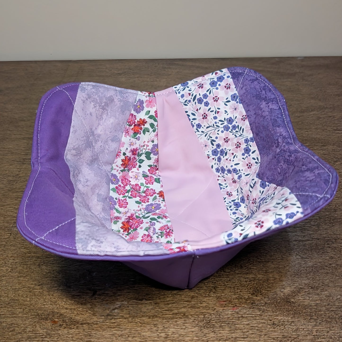 Quilted Bowl Cozy - Purple Flowers #3