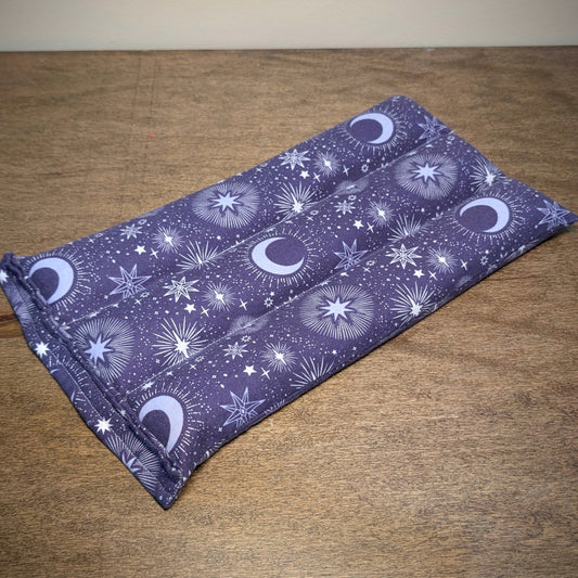 Stars and Moons on Purple ~ Unscented Therapeutic Rice Bag - Back/Lap Size