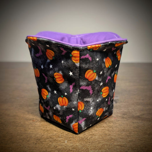 Pumpkins & Bats on purple - Ice Cream/Gelato Pint Cozy