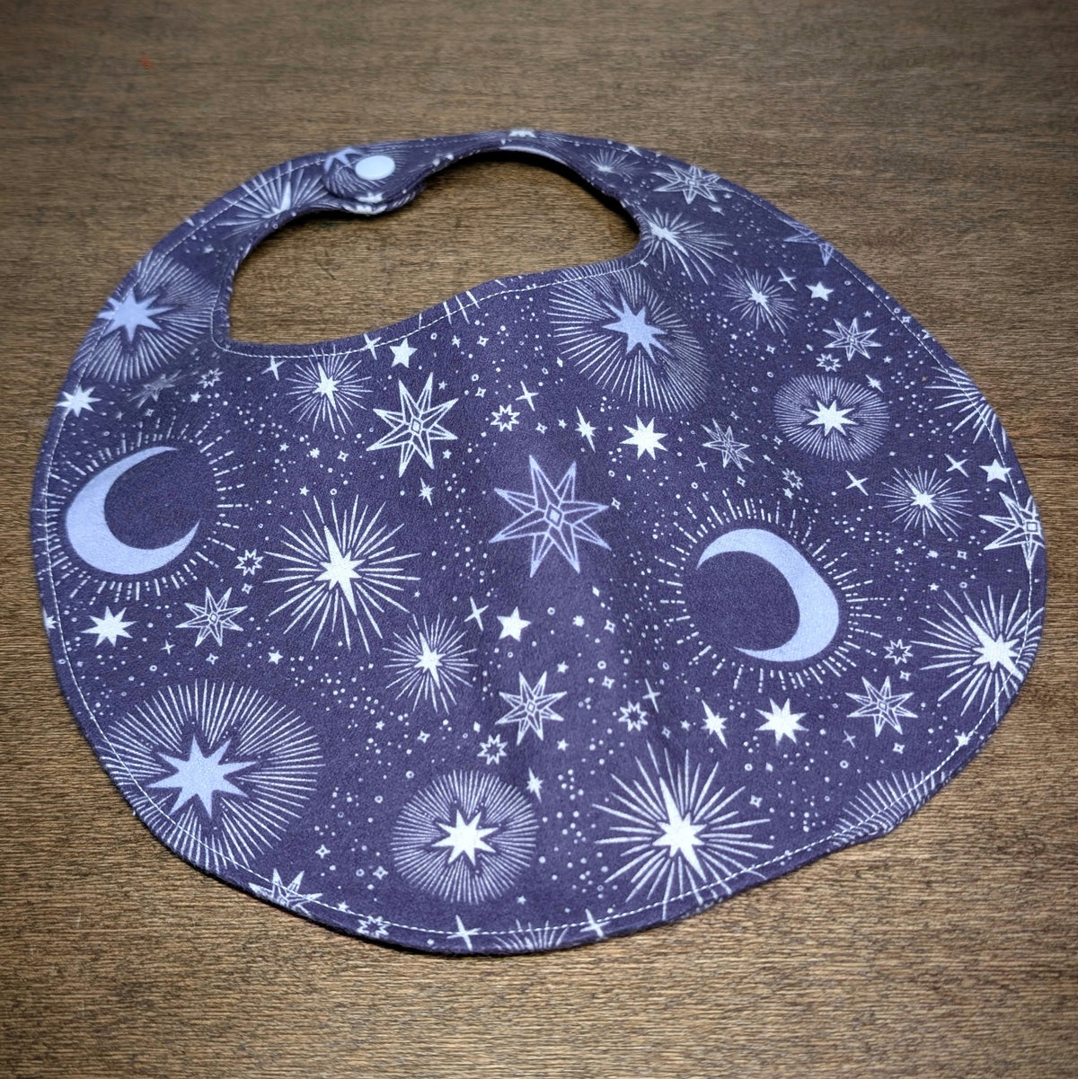 Stars and Moons on Purple - Baby Bib
