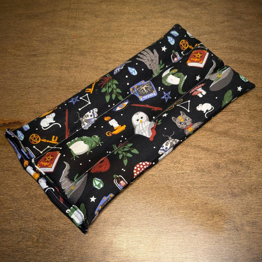 Witchy on Black ~ Unscented Therapeutic Rice Bag - Back/Lap Size