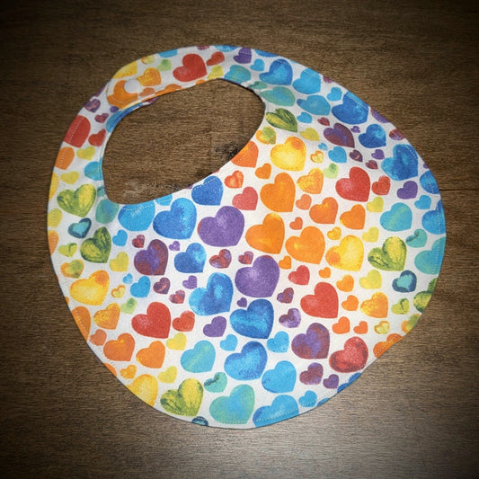 Rainbow Hearts - Baby Bib