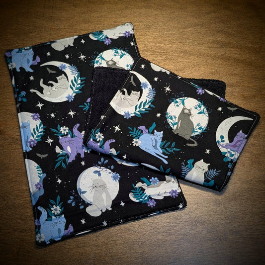 Moon Cats - Burp Cloth