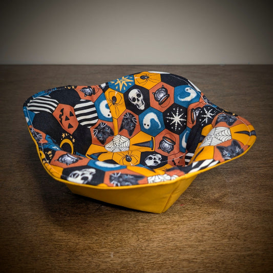Spooky Hexagons on Yellow - Bowl Cozy