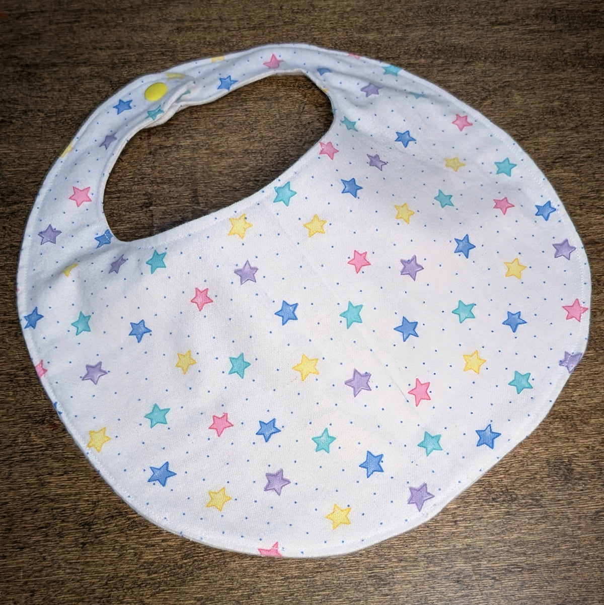 Pastel Stars on White - Baby Bib